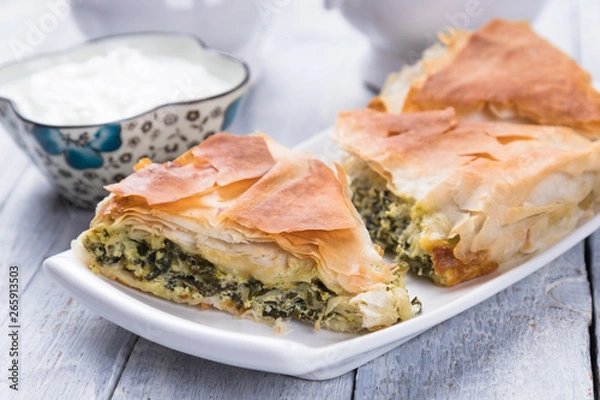 Obraz Phyllo pastry spinach pie