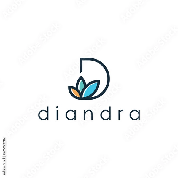 Obraz Flower D Logo - Vector logo template