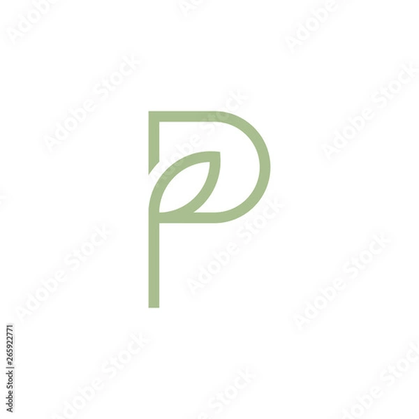 Obraz P Leaf Logo - Vector logo template