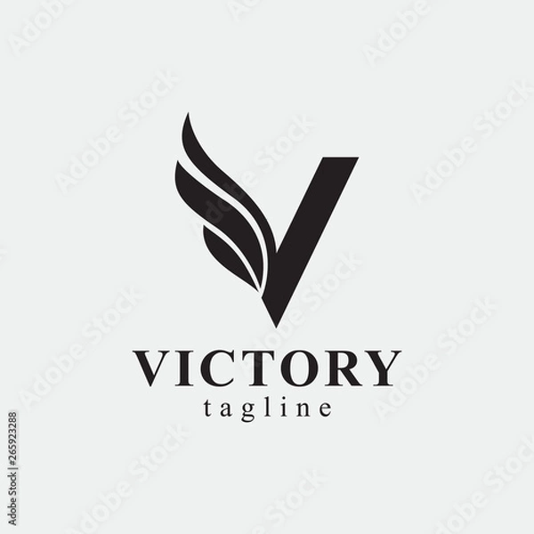 Obraz Wings V Logo - Vector logo template