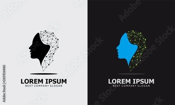 Obraz face human technology networking logo