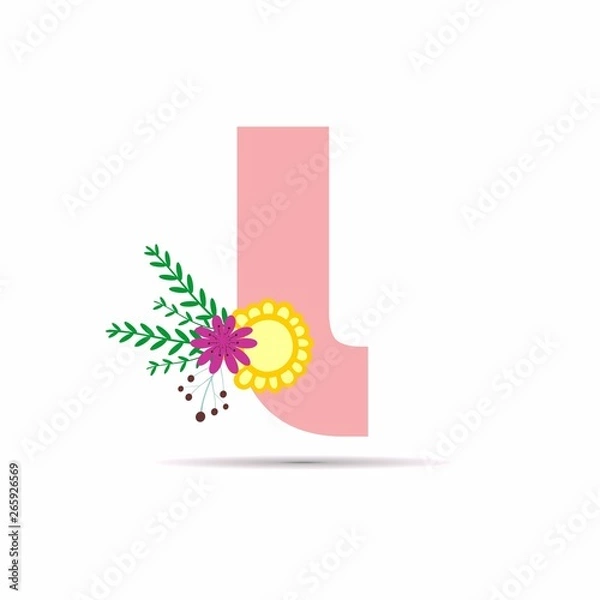Obraz initial letter floral design vector