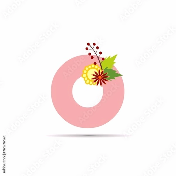 Obraz initial letter floral design vector