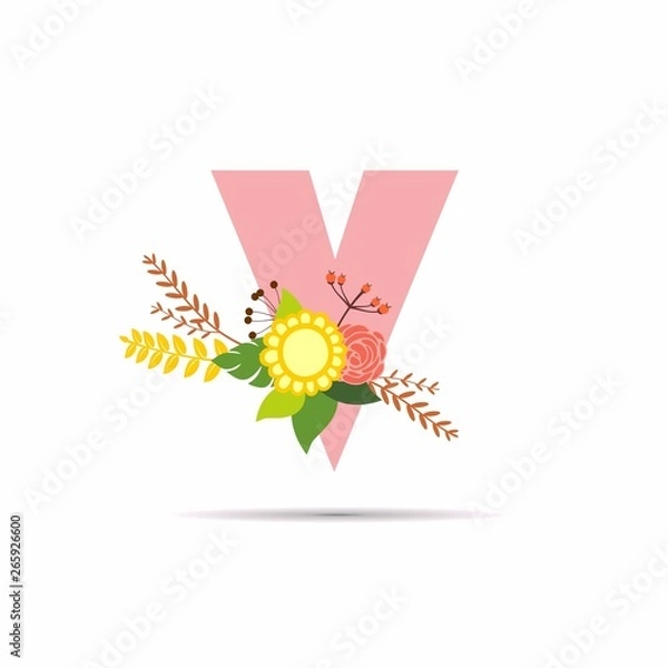 Obraz initial letter floral design vector