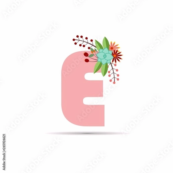 Obraz initial letter floral design vector