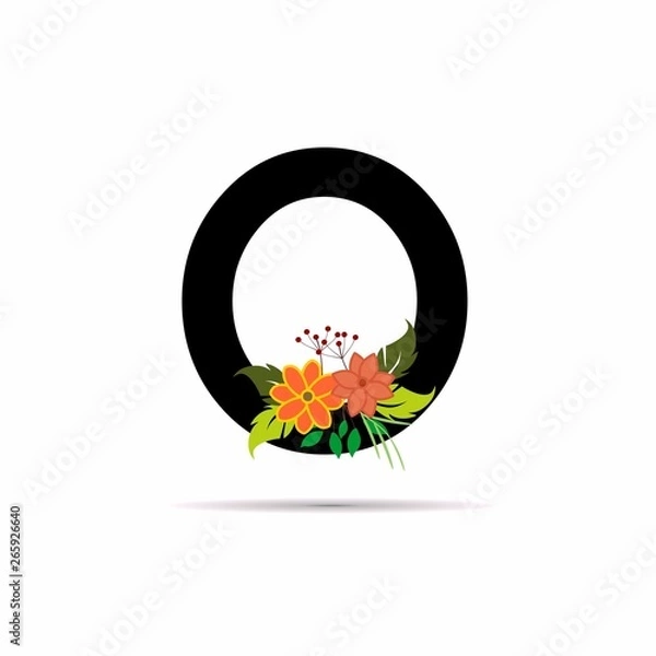 Obraz initial letter floral design vector