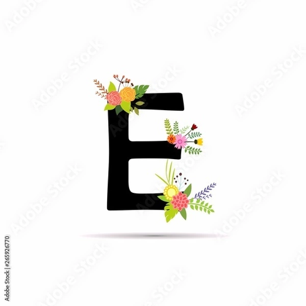 Obraz initial letter floral design vector