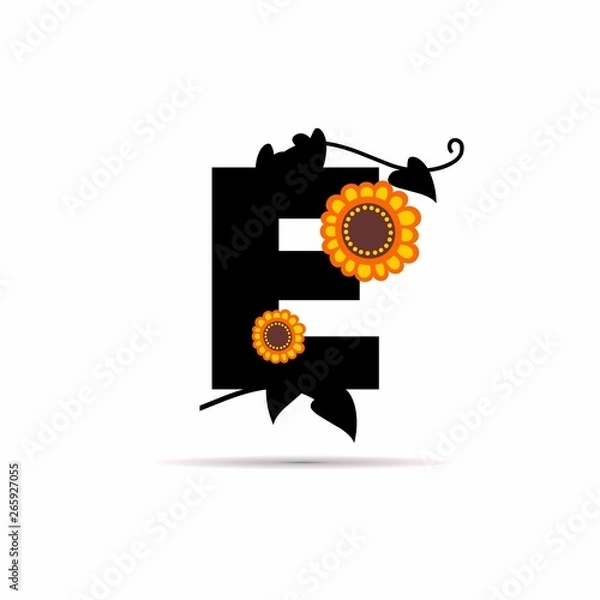 Obraz initial letter floral design vector
