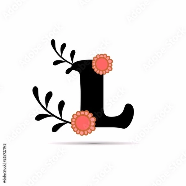 Obraz initial letter floral design vector