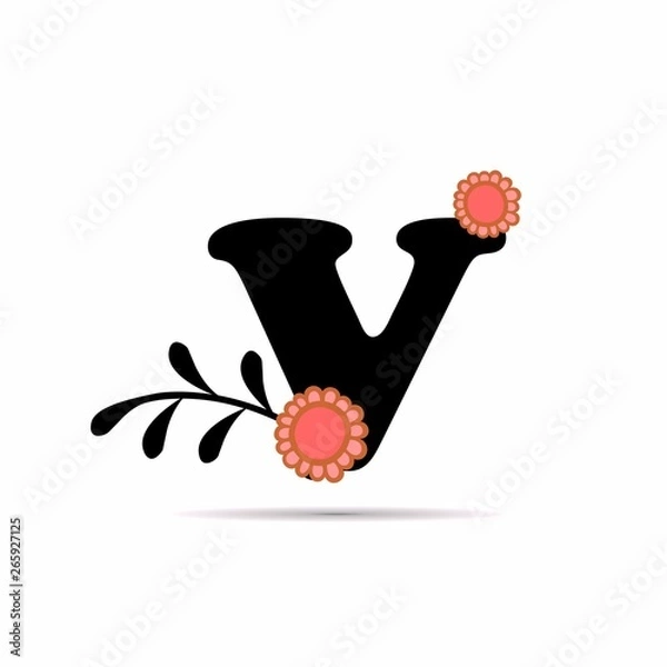 Obraz initial letter floral design vector