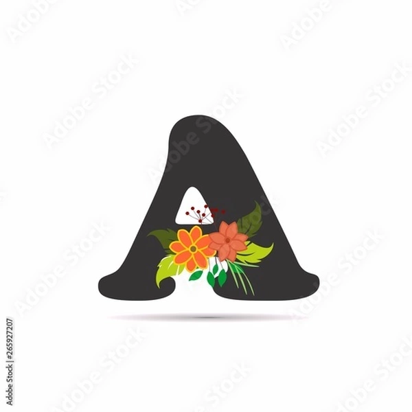 Obraz initial letter floral design vector