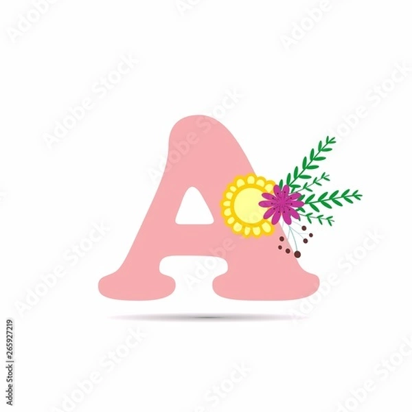 Obraz initial letter floral design vector