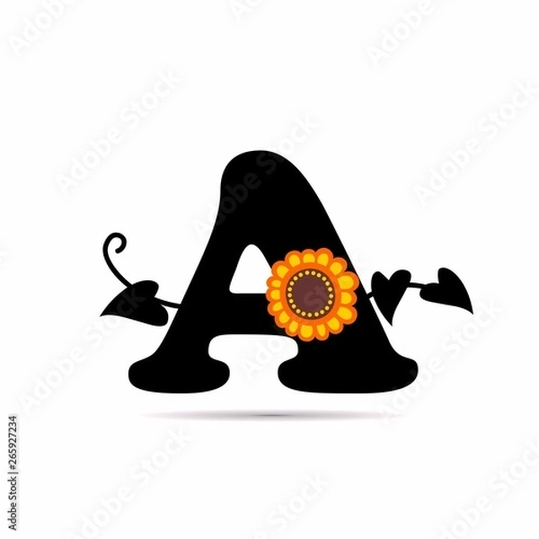 Obraz initial letter floral design vector