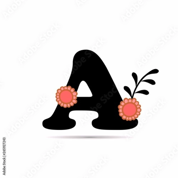 Obraz initial letter floral design vector