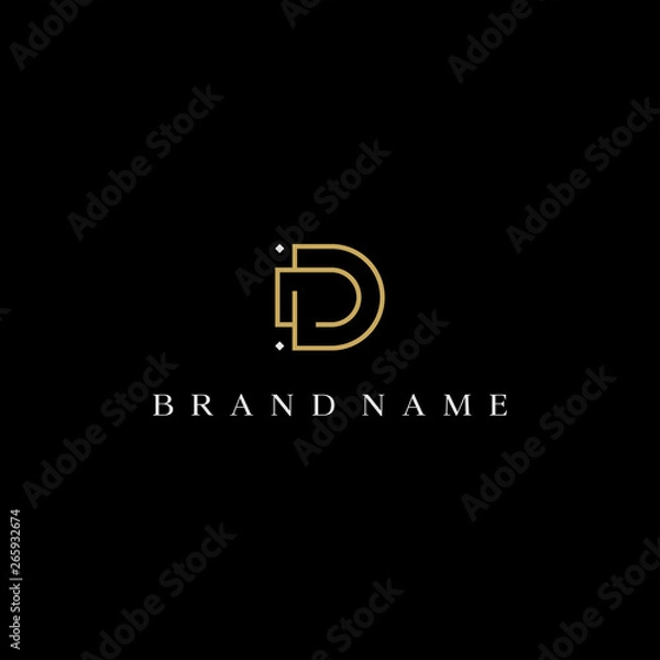 Fototapeta D initial luxury vector logo design