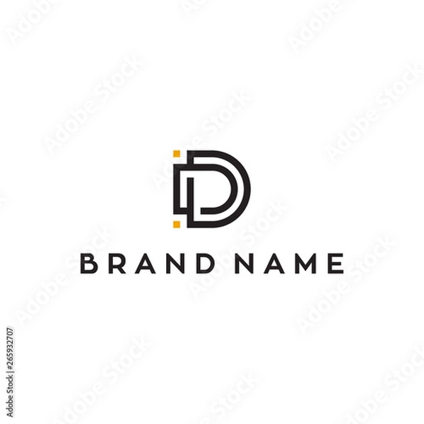 Fototapeta D initial letter vector logo design