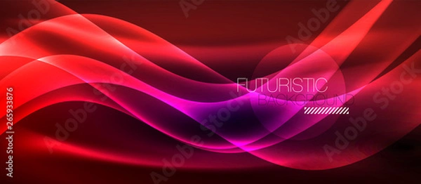 Fototapeta Neon light waves