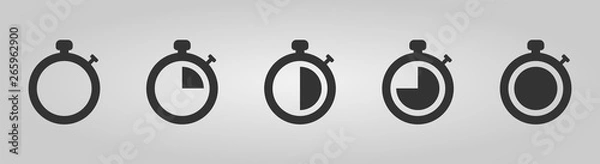 Fototapeta Set of Timer vector icons on white background. Countdown Timer. Vector illustration.