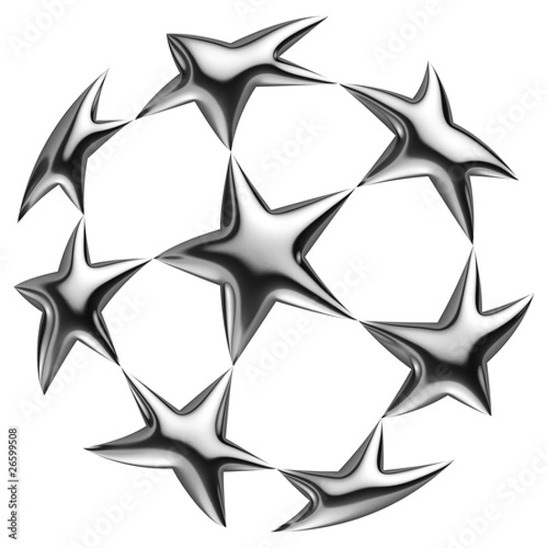 Fototapeta Ballon étoiles de chrome