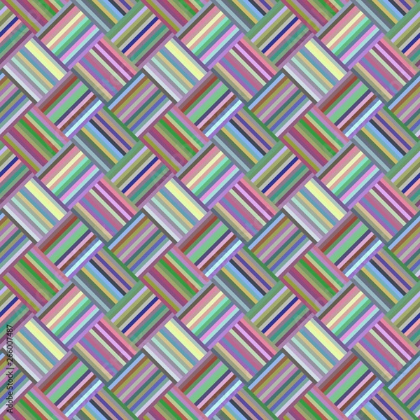 Fototapeta Colorful seamless diagonal striped square pattern - vector background