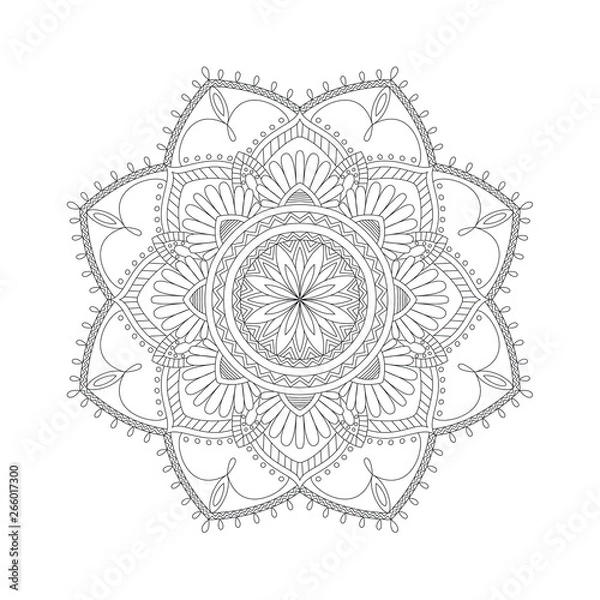 Obraz pattern mandala in indian style with flower