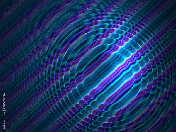 Fototapeta Shiny dynamic ripples emerging form the patterned background 