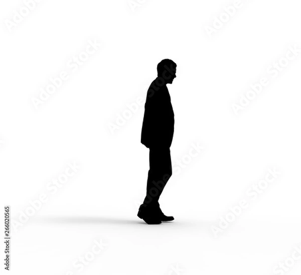 Fototapeta Man Standing on White Background 3D Rendering