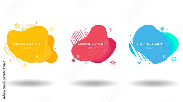 Fototapeta Modern abstract banner with fluid color badges. Abstract shapes composition.