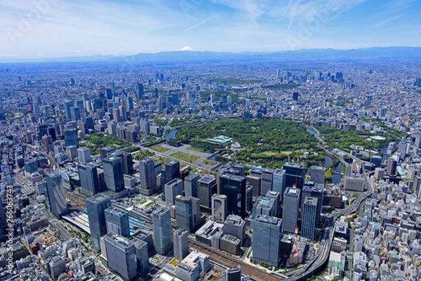 Fototapeta 都市風景／大手町から富士山方向を望む、2019撮影