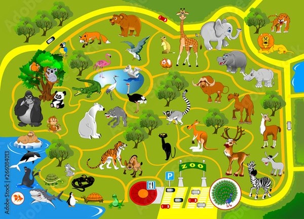 Obraz zoo map