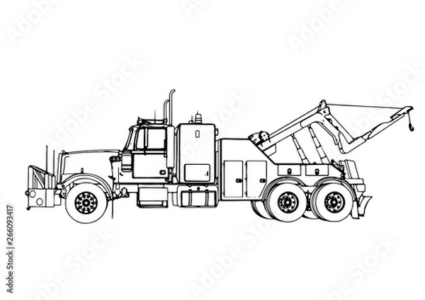 Fototapeta sketch road truck vector