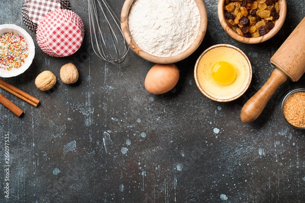 Fototapeta Baking background with ingredients