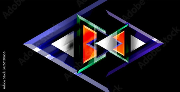 Fototapeta Glossy shiny triangles background