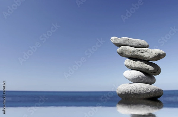 Obraz Stos Pepple w wodzie