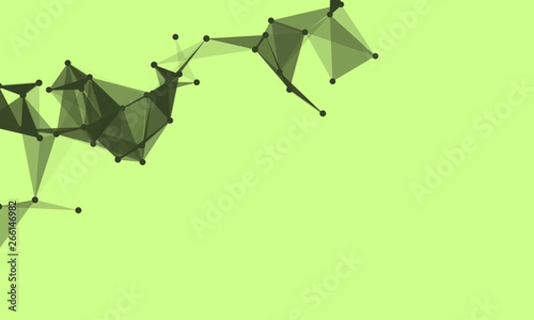 Fototapeta Abstract futuristic background with dots and lines. Vector illustration. Scientific and technological concept, molecular particles and atoms. Big data digital. Polygonal structure.