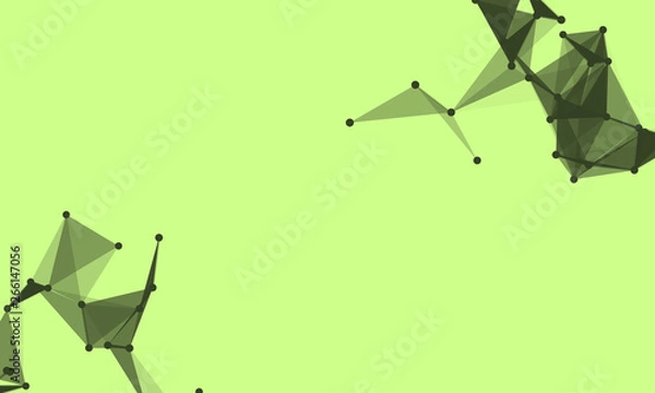 Fototapeta Abstract futuristic background with dots and lines. Vector illustration. Scientific and technological concept, molecular particles and atoms. Big data digital. Polygonal structure.