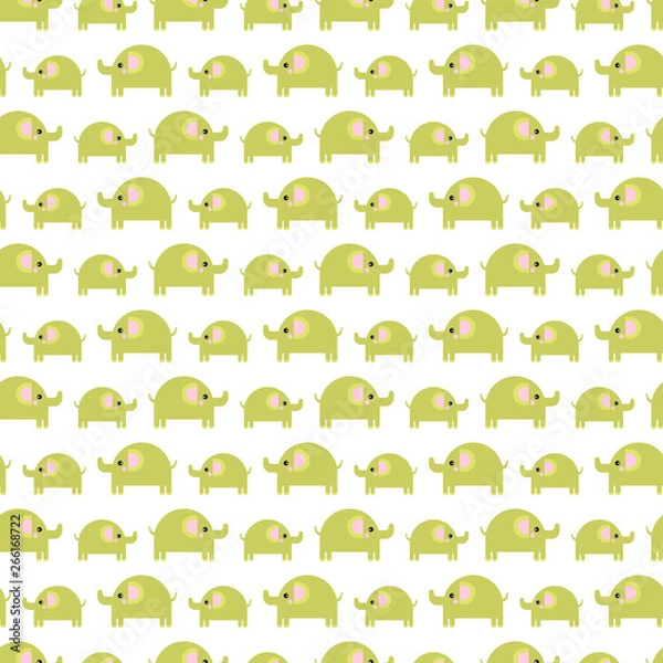 Obraz Pattern of beautiful elephants. Pattern Background with elephants. Children's drawing. Background of cute elephants