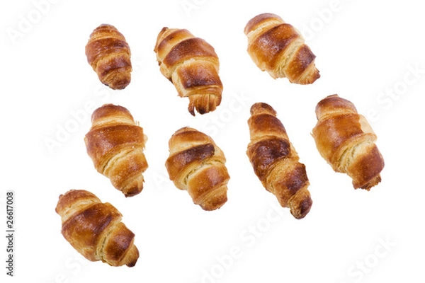 Obraz Fresh croissant isolated on white