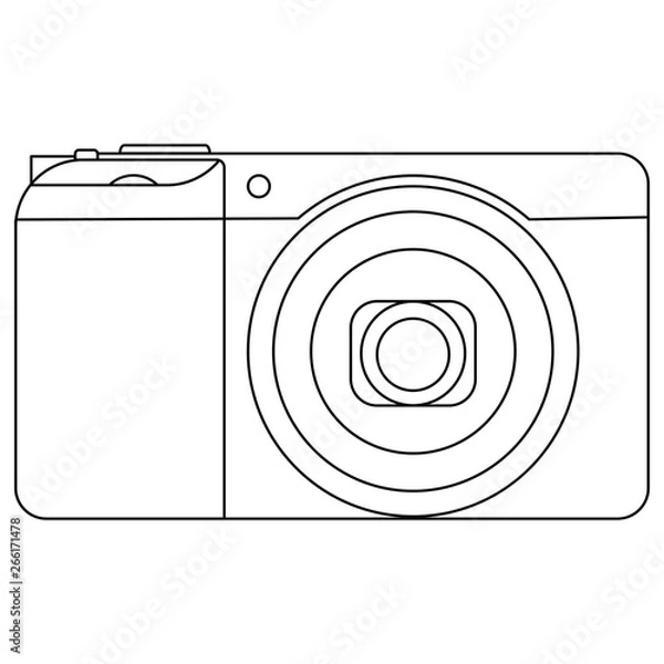 Fototapeta Compact camera icon. Outline. Detailed. sign. apsc