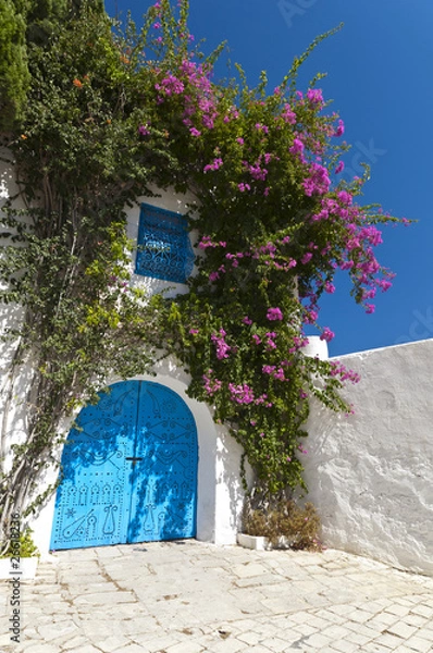 Obraz Arabic style building, white with blue