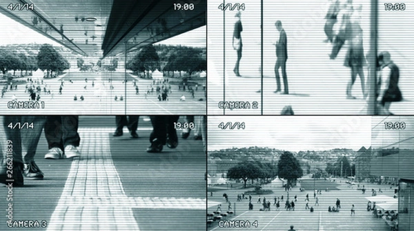Fototapeta Collecting Data Information From People Walking on Public Streets