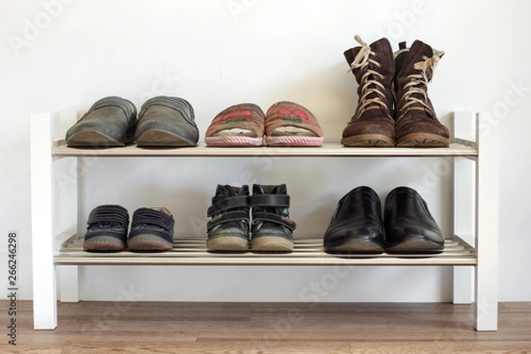 Fototapeta Shoe shelf at home