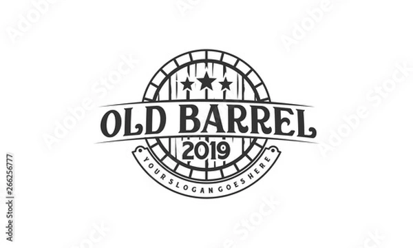 Obraz Old barrel vintage logo