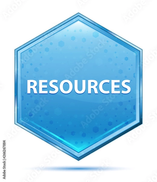 Fototapeta Resources crystal blue hexagon button