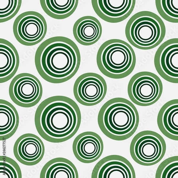 Fototapeta Seamless background of concentric circles in neon green colors on white