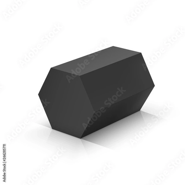 Obraz Black hexagonal prism