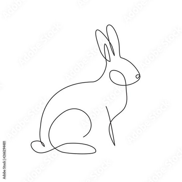 Fototapeta Rabbit simple line art