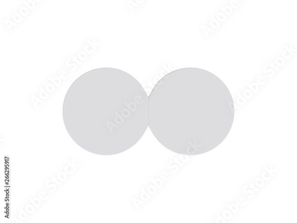 Fototapeta Circle bi fold brochure mock up template on isolated white background, blank white template for  presentation design. 3d illustration