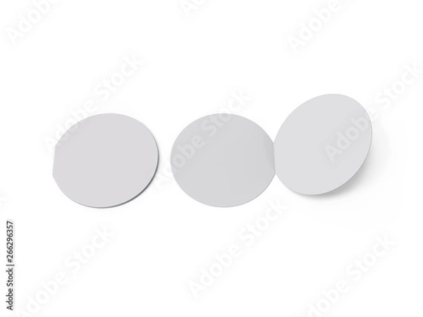 Fototapeta Circle bi fold brochure mock up template on isolated white background, blank white template for  presentation design. 3d illustration