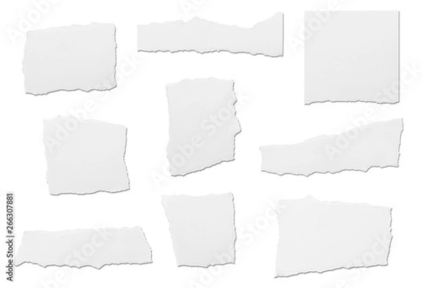 Fototapeta white paper ripped message torn